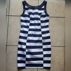 H&M Navy and White Striped Mini Dress